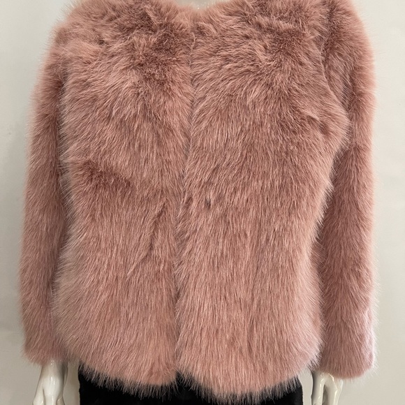 Powder Pink fun faux fur jacket - Picture 1 of 1